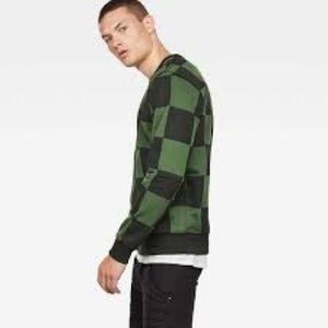 #120 Brand New G Star Green and Black Checkered Sweater